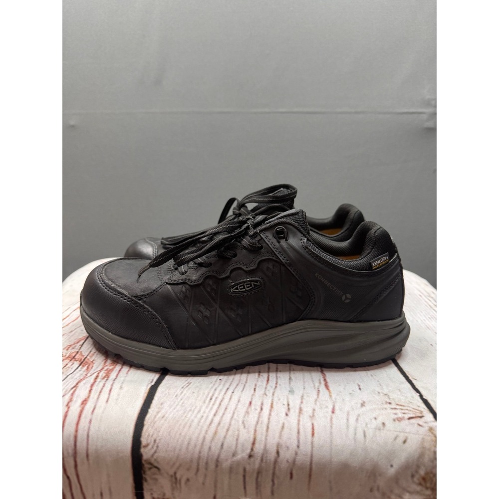 KEEN Utility KonnectFit Mens‎ Black Leather Waterproof Safety Toe Work Shoes 8D